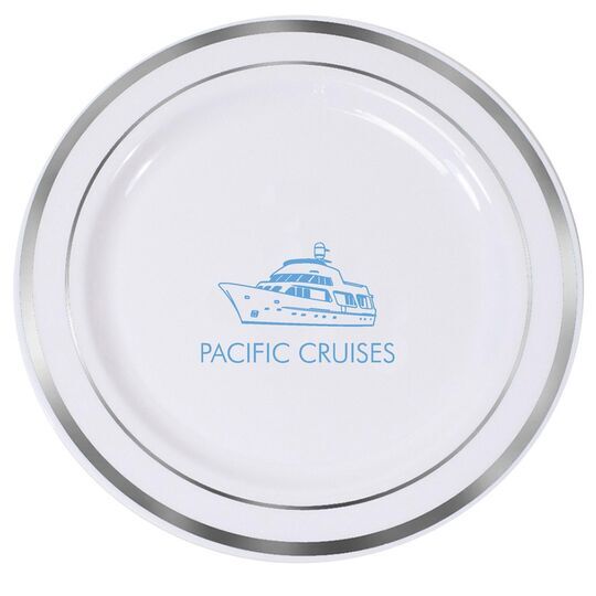 Yacht Premium Banded Plastic Plates
